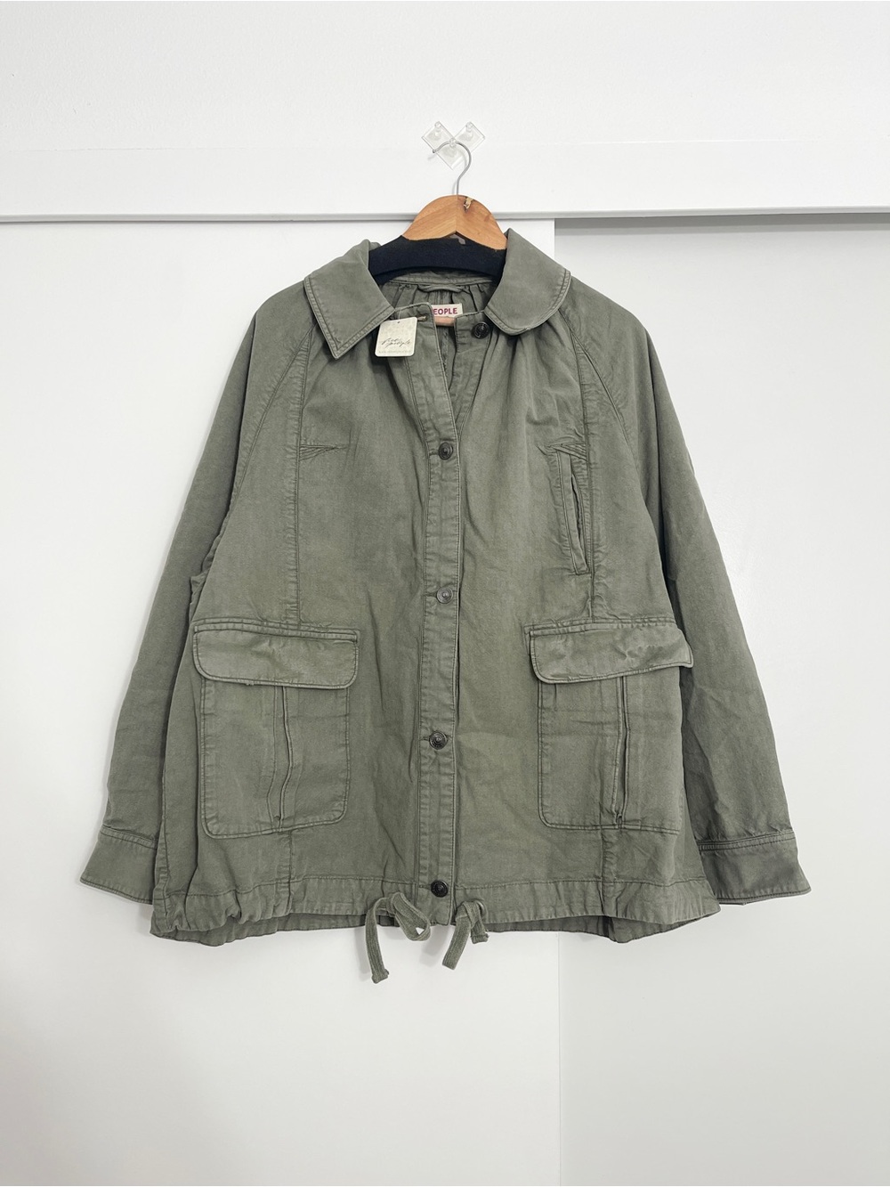 NWT Free People Sweet Nothings Cotton Linen Blend Green Jacket Size XL